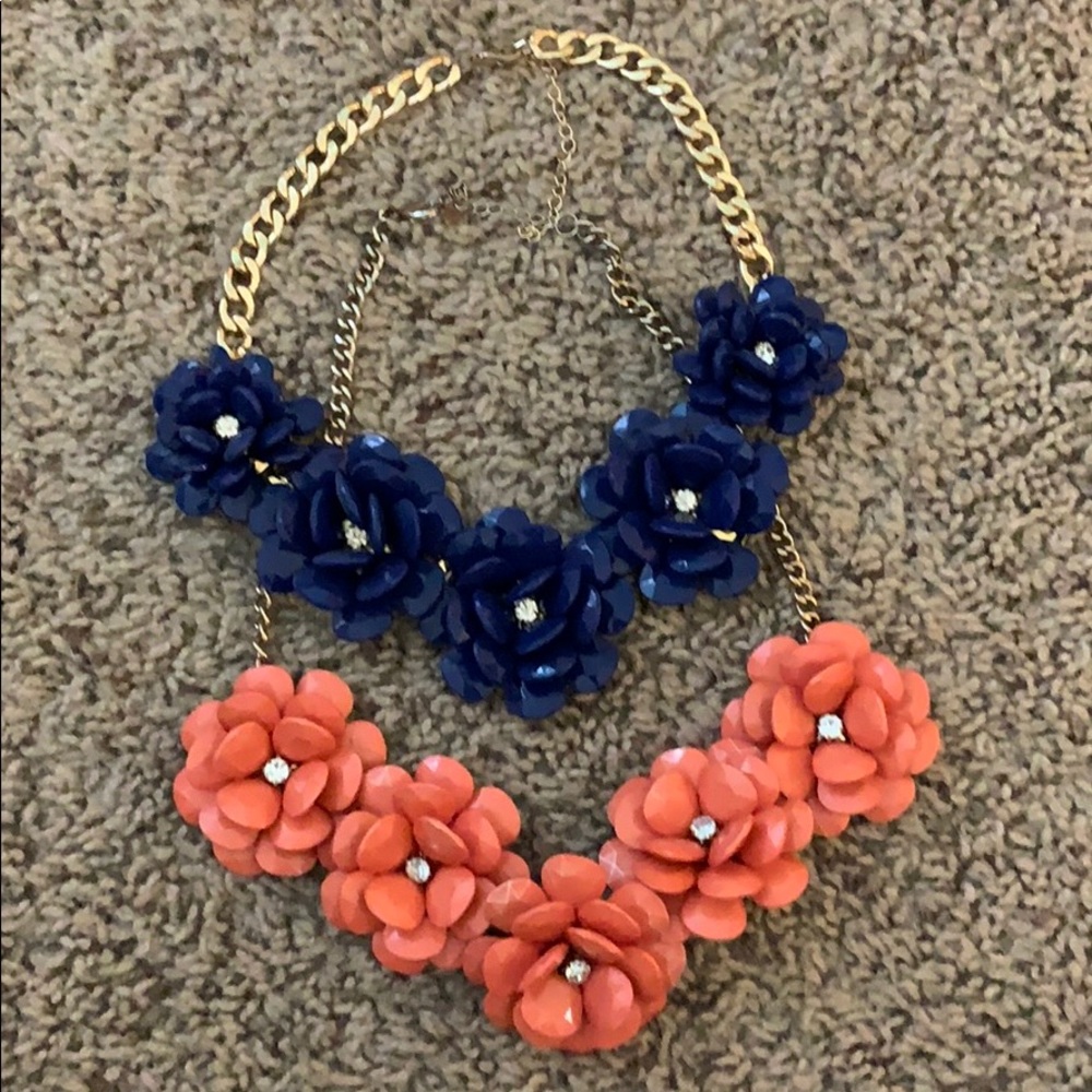 Chunky Rose Statement Necklace Set of 2